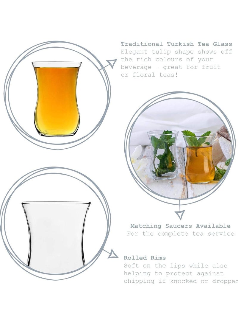 HOME ZONE Turkish Tea Glasses, Set of 4 Authentic Turkish Tea Cups, (4oz/120ml) - Image 3
